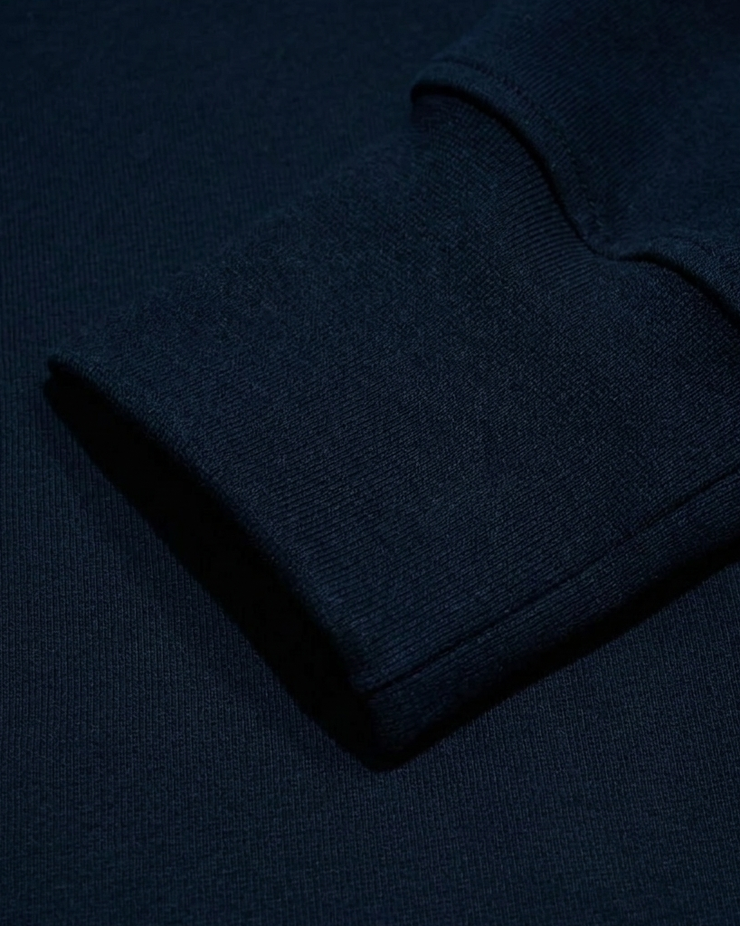 heavy terry overfit snap sweatshirt (Navy)