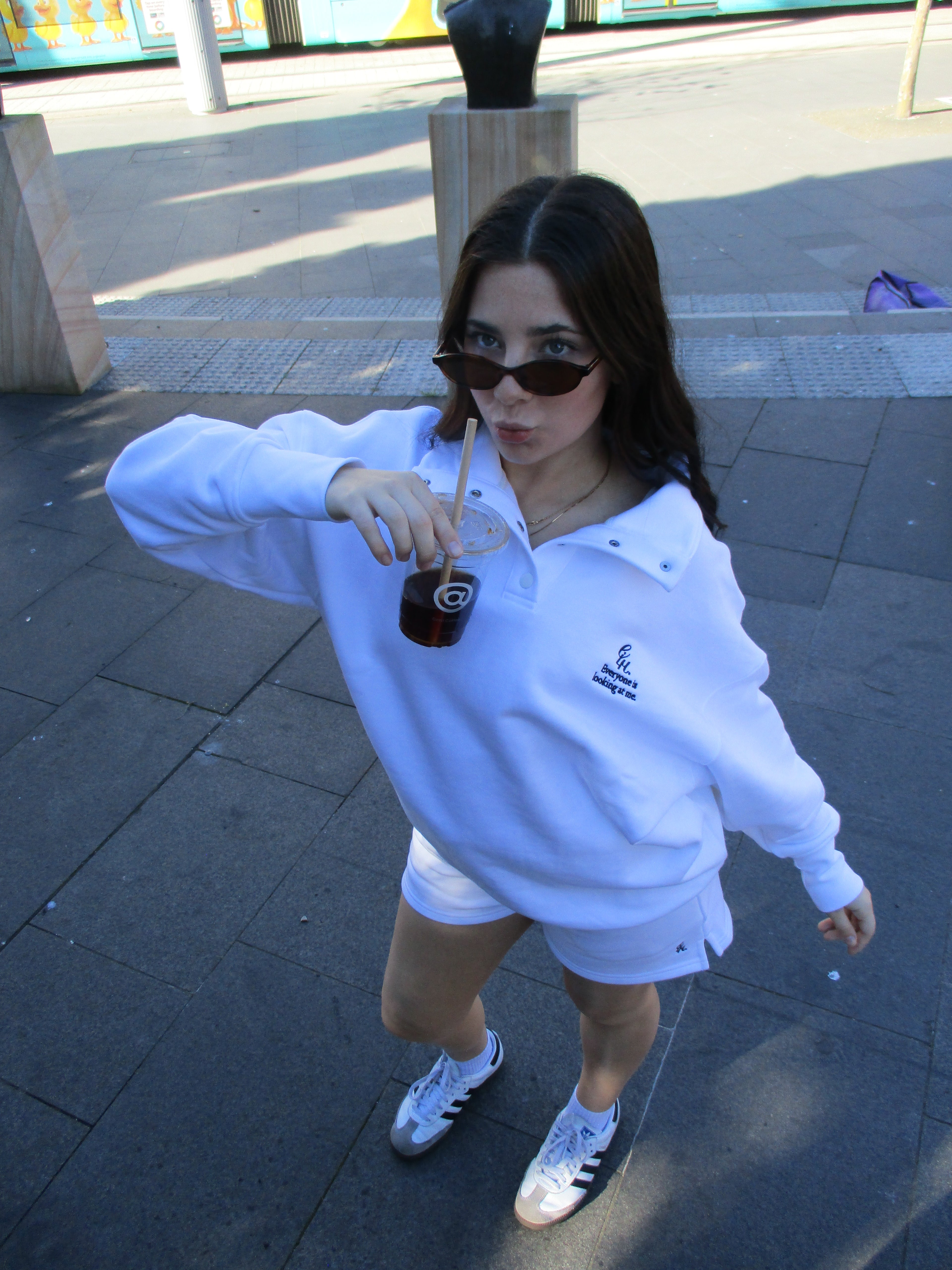 heavy terry overfit snap sweatshirt_white
