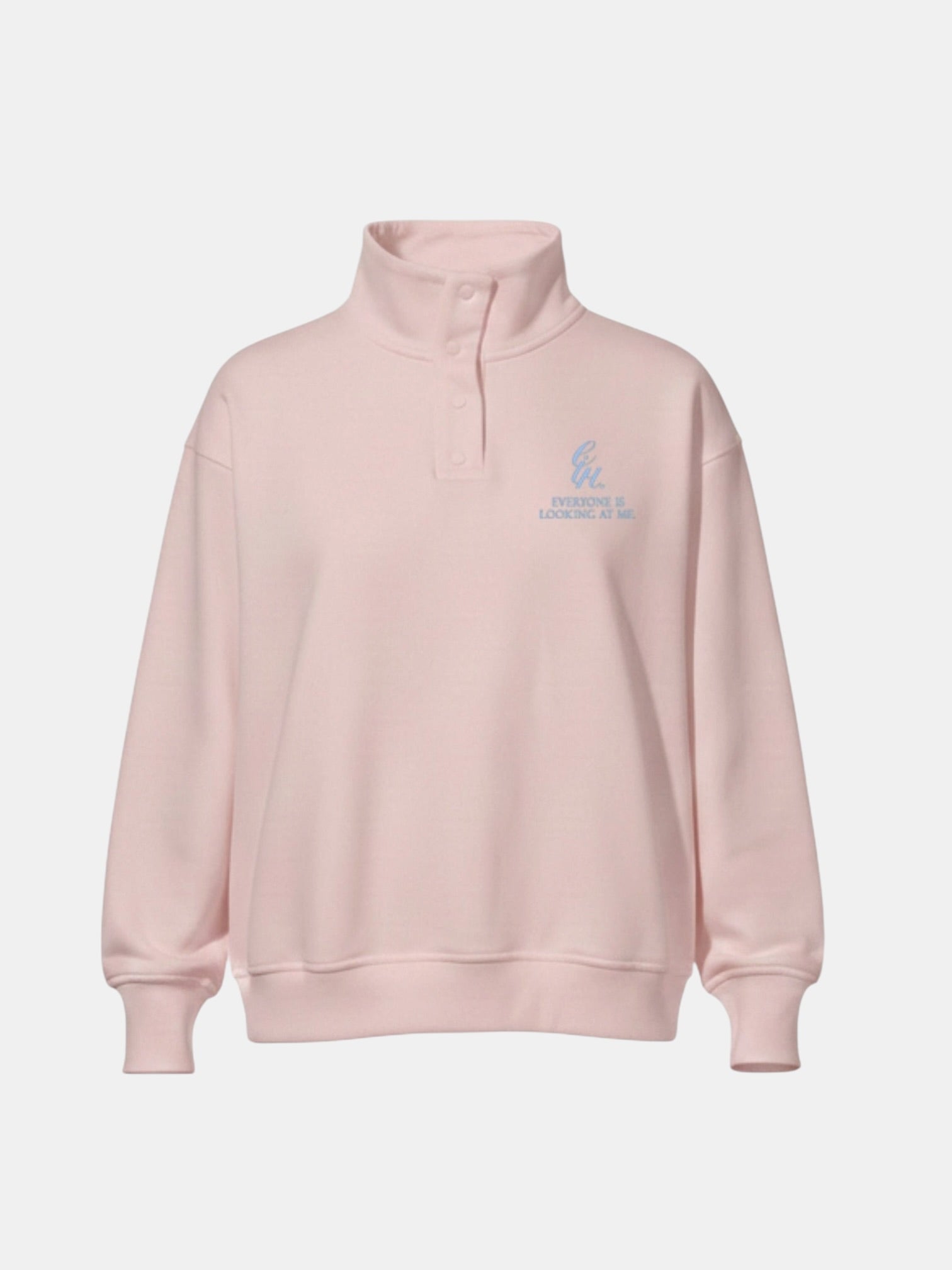 heavy terry overfit snap sweatshirt (pink)