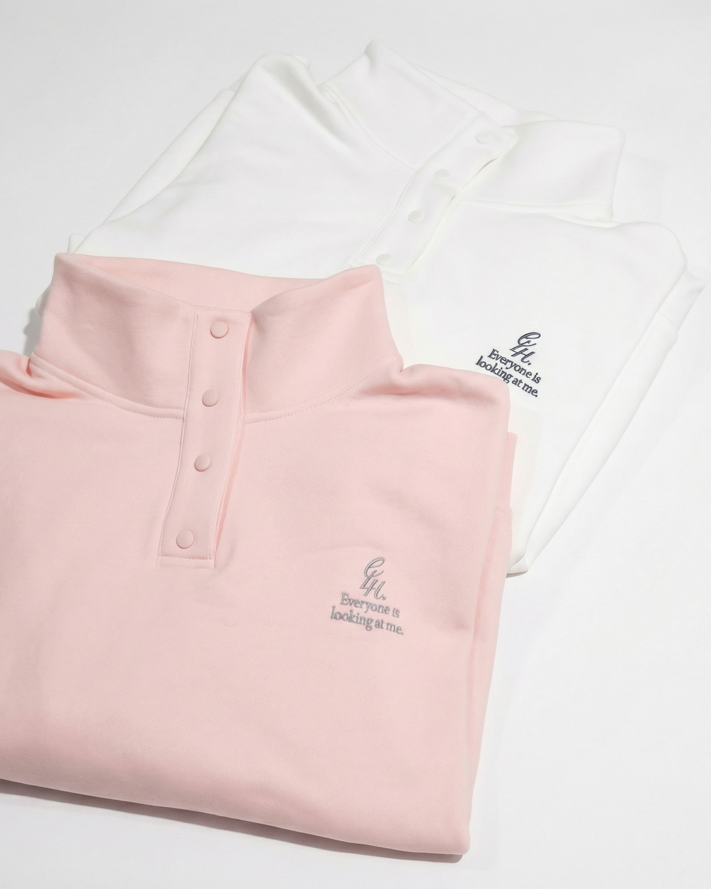 heavy terry overfit snap sweatshirt (pink)