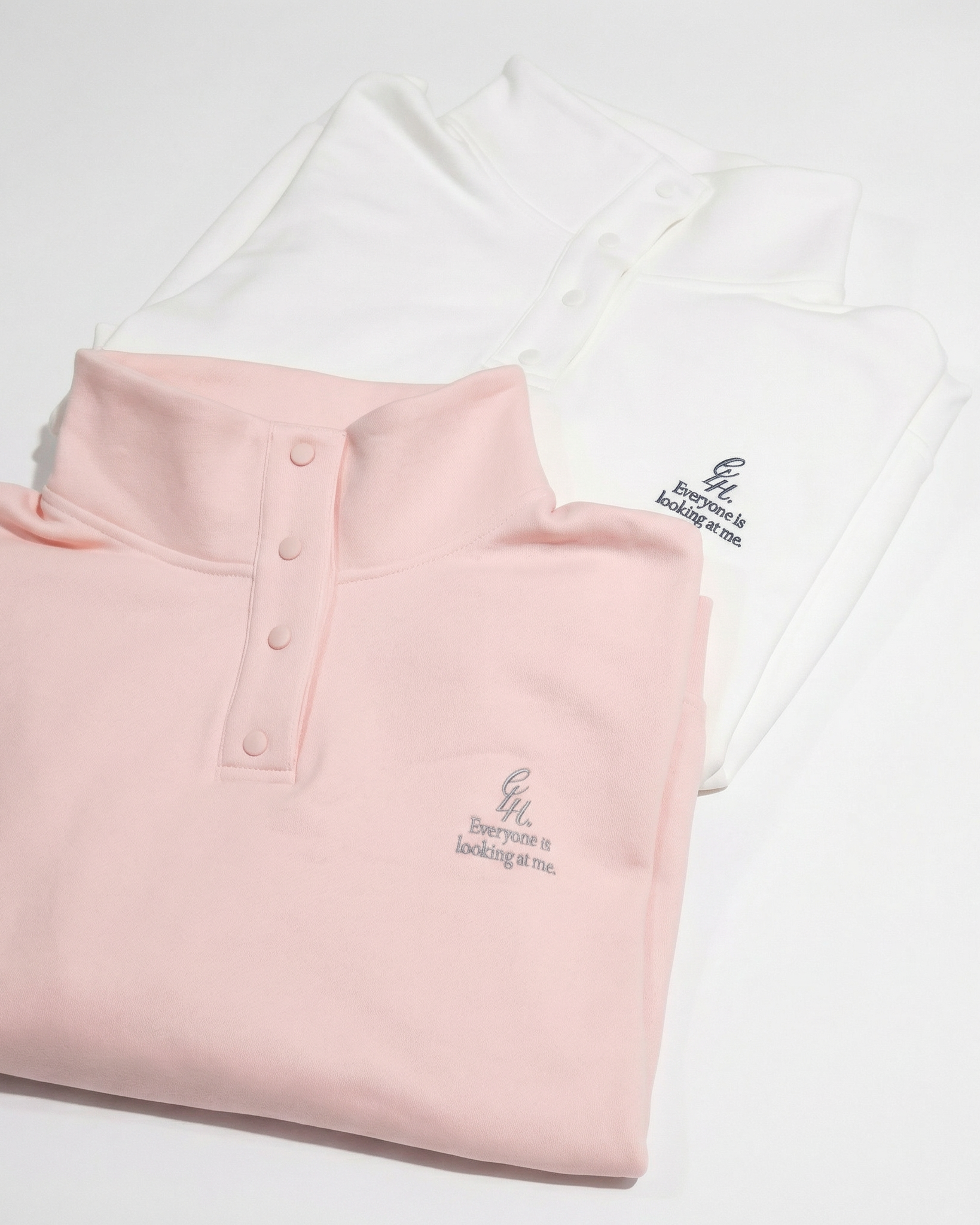 heavy terry overfit snap sweatshirt (pink)