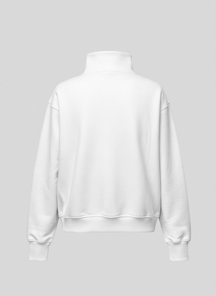 heavy terry overfit snap sweatshirt set up_white