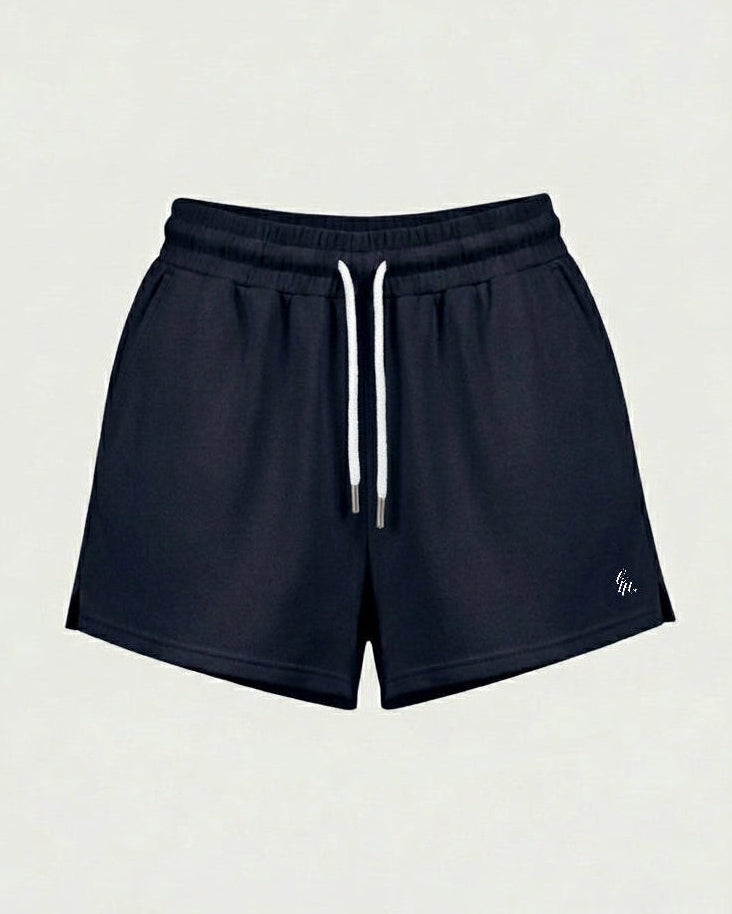 heavy terry overfit snap sweatshirt set up_navy