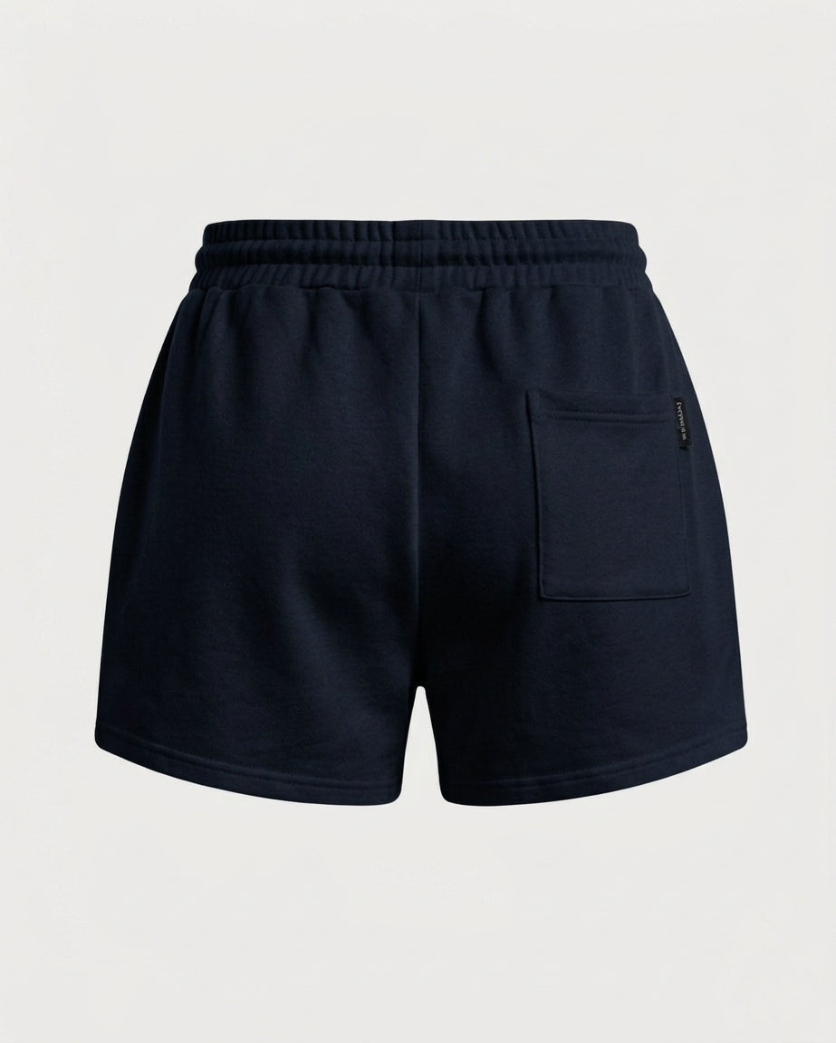 heavy terry overfit snap sweatshirt set up_navy