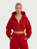 Eilm signature crop hoodie set up_red