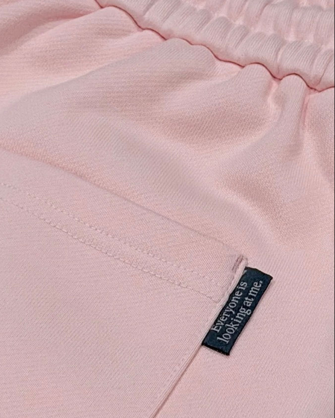 heavy terry overfit short pants (pink)