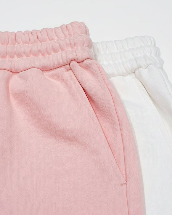 heavy terry overfit short pants (pink)